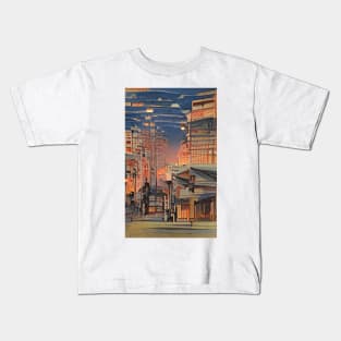 Elegant Ukiyo-e Landscapes: Japanese Art Prints Kids T-Shirt